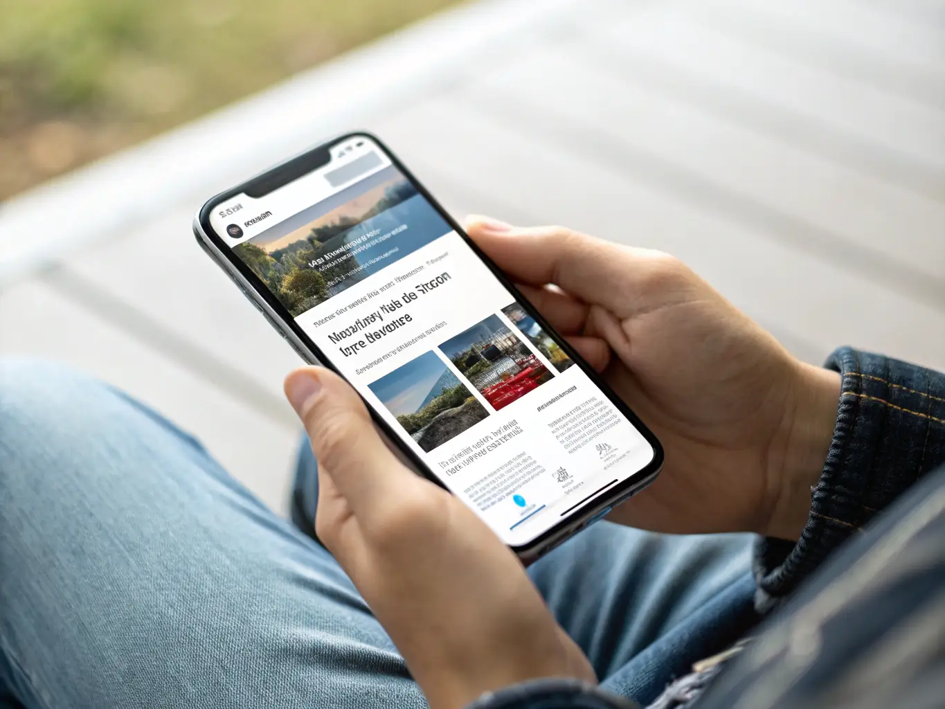 A mobile phone displaying a perfectly rendered website, showcasing Webscend's mobile optimization capabilities. The website is clean, modern, and easy to navigate on the small screen.