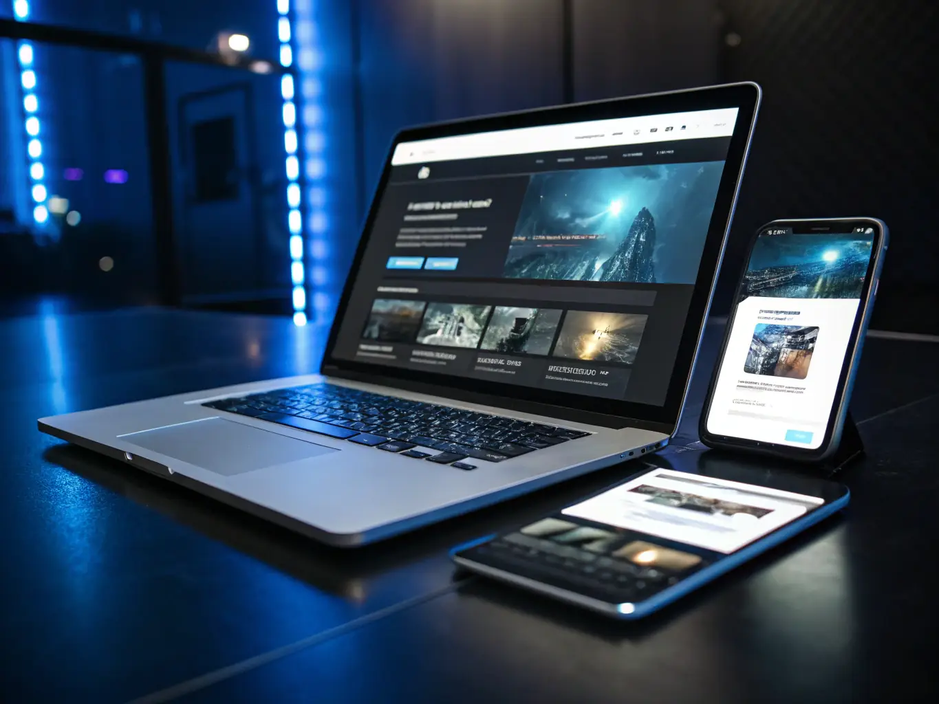 An image showcasing a sleek, responsive homepage on various devices, emphasizing mobile optimization. The website is clean and modern, reflecting the Basic Website Package.