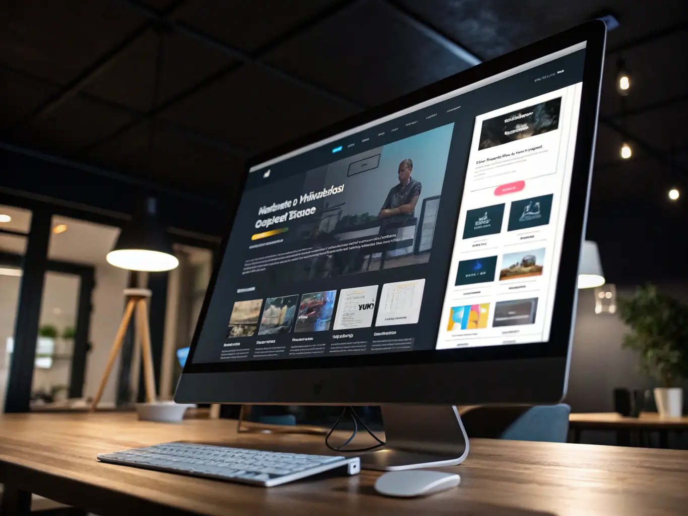 A clean, modern image representing the Webscend Basic plan, showcasing a simple website interface with essential features highlighted, such as the AI Website Builder and basic branding tools.